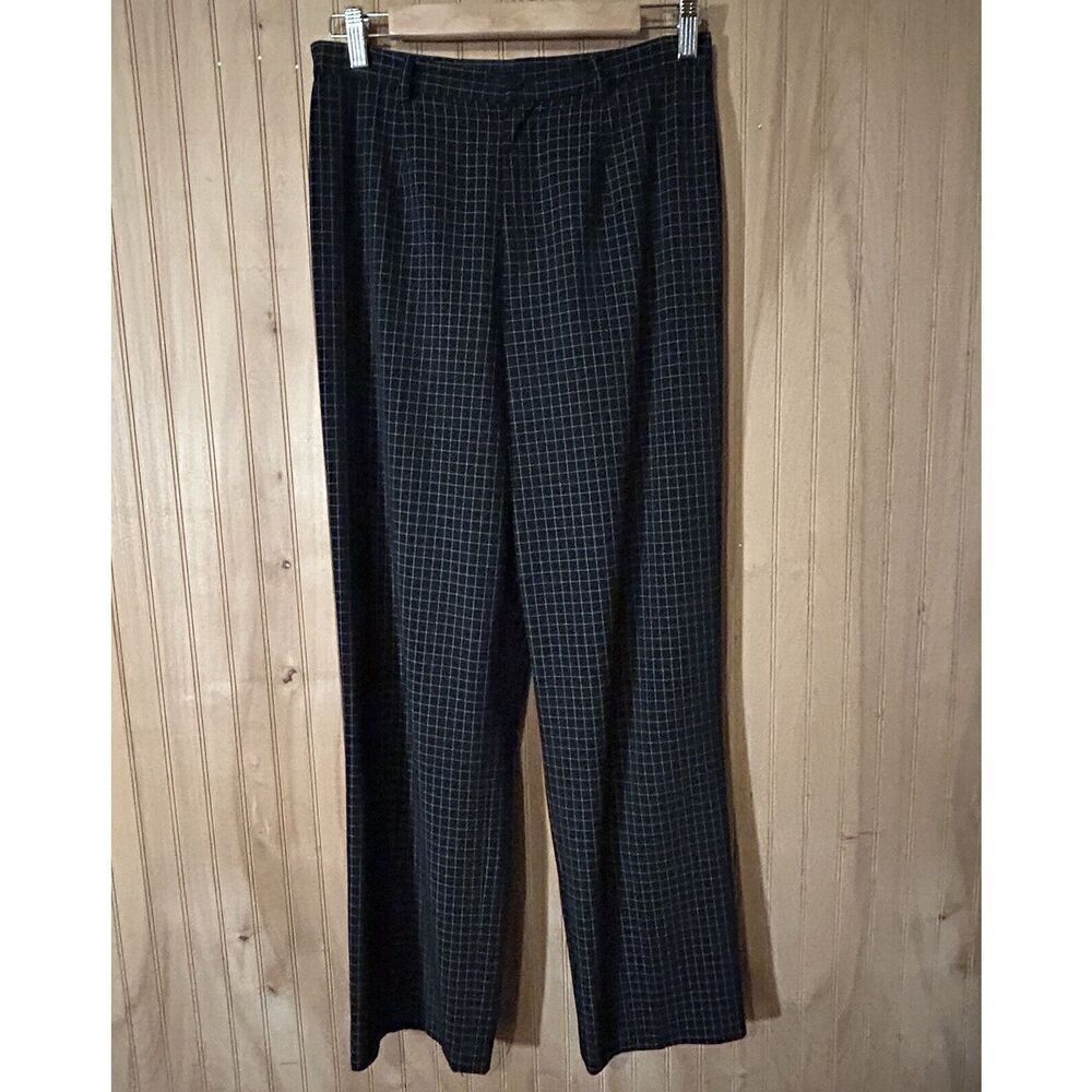 Rafaella Women’s Size 6 Black Windowpane Straight Leg Career Pants